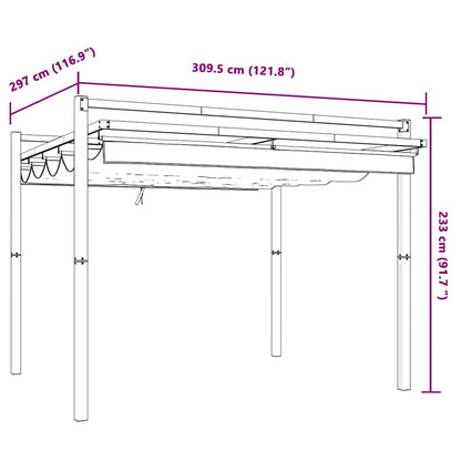 Garden Gazebo with Retractable Roof Anthracite 3x3 m Aluminium