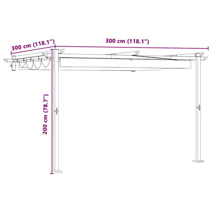Gazebo 300 x 300 x 200 cm Cream Polyester