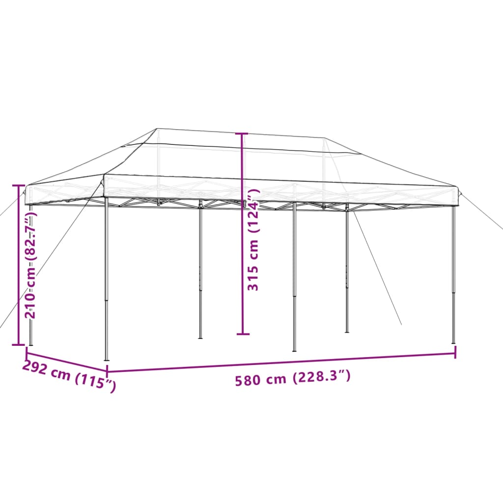 Party Tent Burgundy with Black Frame Oxford Fabric
