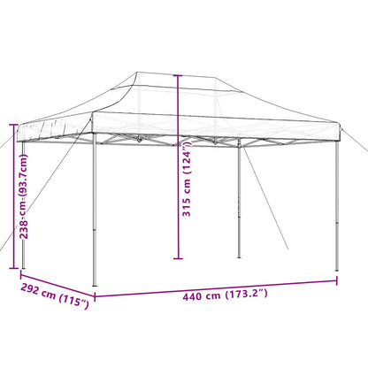 Foldable Party Tent Pop-Up Green 440x292x315 cm