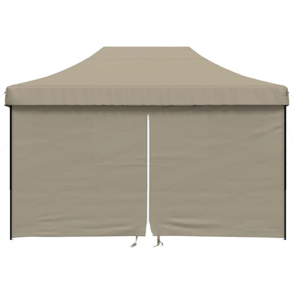 Foldable Party Tent Pop-Up with 4 Sidewalls Taupe