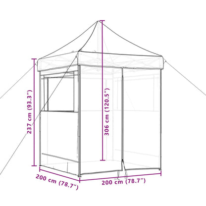 Foldable Party Tent Pop-Up with 4 Sidewalls Burgundy
