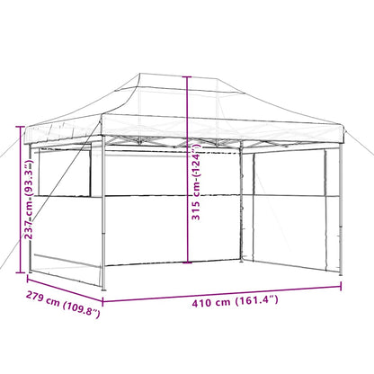 Foldable Party Tent Pop-Up with 3 Sidewalls Black