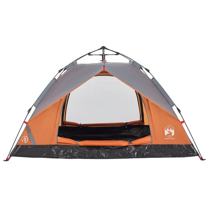 Camping Tent Dome 2-Person Grey and Orange Quick Release