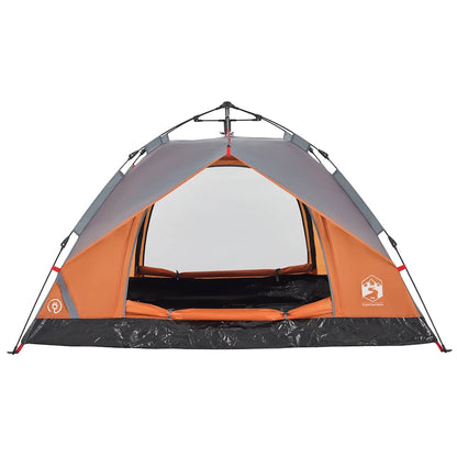 Camping Tent Dome 3-Person Grey and Orange Quick Release