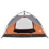 Camping Tent Dome 3-Person Grey and Orange Quick Release