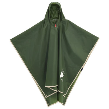 Rain Poncho with Hood 2-in-1 Design Green 223x145 cm