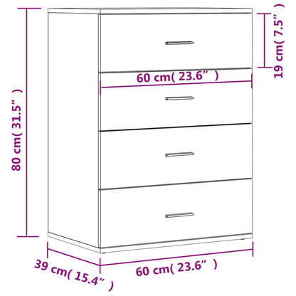 Sideboard Concrete Grey 60x39x80 cm Engineered Wood