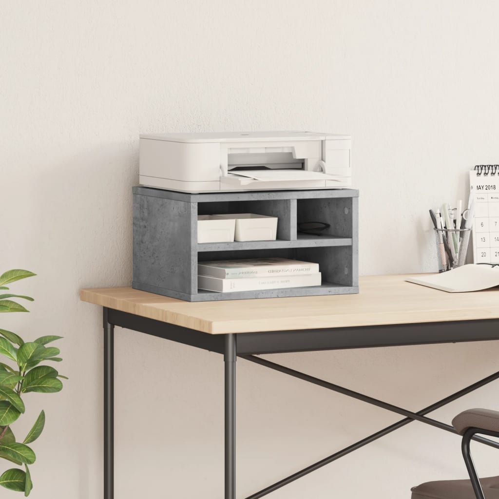 Printer Stand Concrete Grey 40x32x22,5 cm Engineered Wood