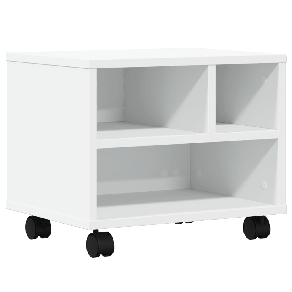 Printer Stand with Wheels White 41x32x34,5 cm