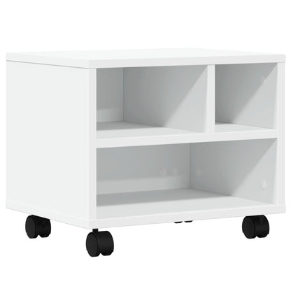 Printer Stand with Wheels White 41x32x34,5 cm