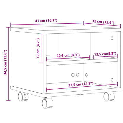 Printer Stand with Wheels Grey Sonoma 41x32x34,5 cm