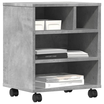 Printer Stand with Wheels Concrete Grey 41x32x48 cm
