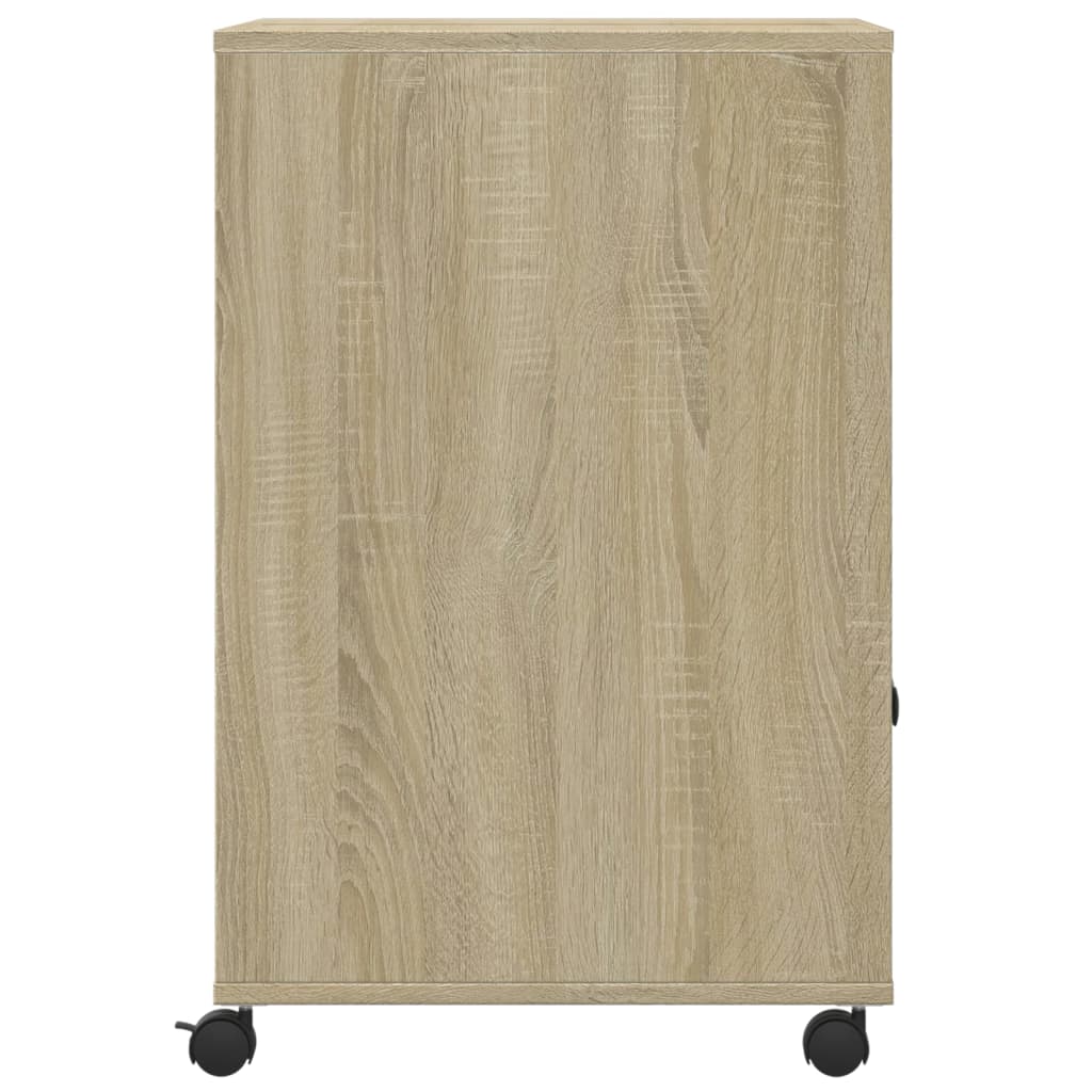 Printer Stand with Wheels Sonoma Oak 60x48x74 cm