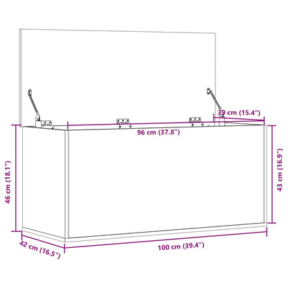 Storage Box | Sonoma Oak | Engineered Wood | 100 x 42 x 46 cm