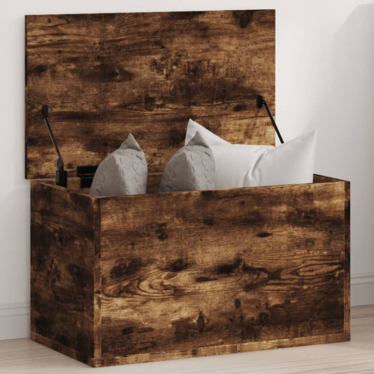 Storage Box Smoked Oak 60x35x35 cm Engineered Wood