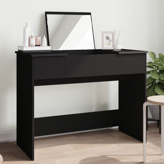 Dressing Table with Mirror Black 100x45x76 cm