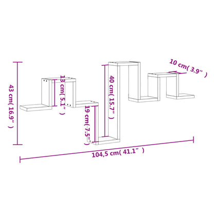 Wall Shelf Smoked Oak 104.5x10x43 cm Engineered Wood
