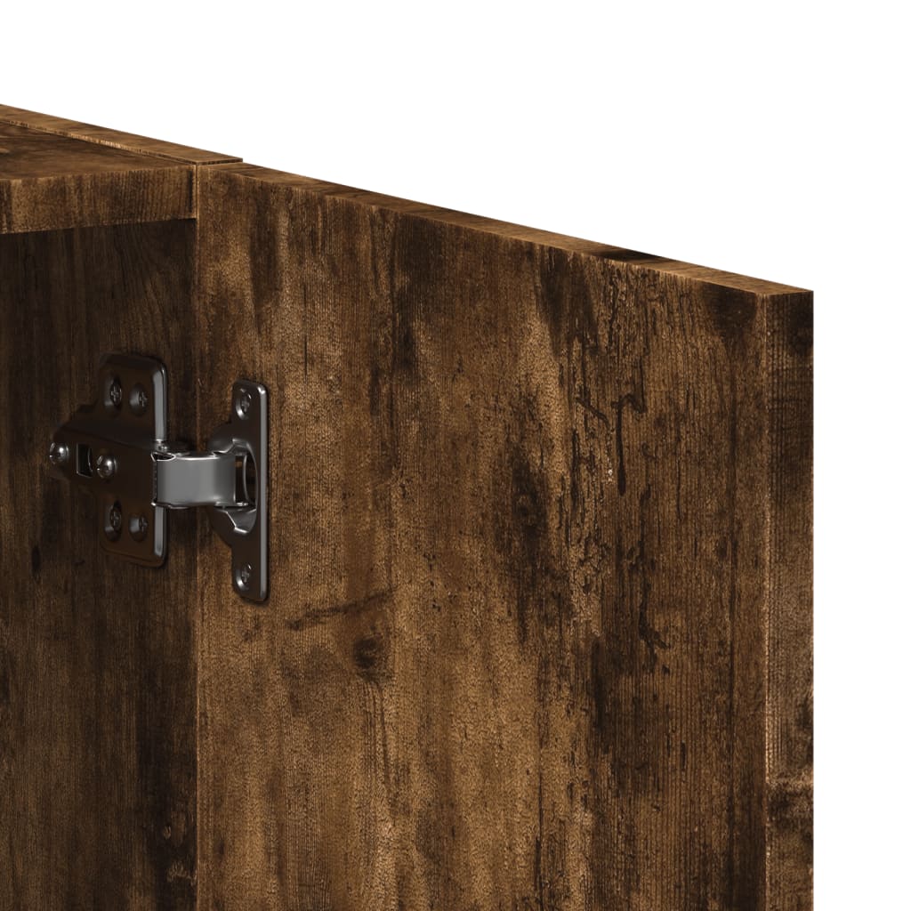 File Cabinet Smoked Oak 60x32x115 cm Engineered Wood