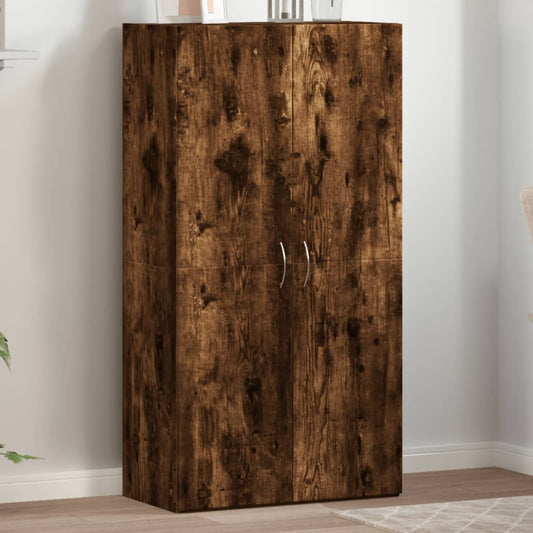 File Cabinet Smoked Oak 60x32x115 cm Engineered Wood