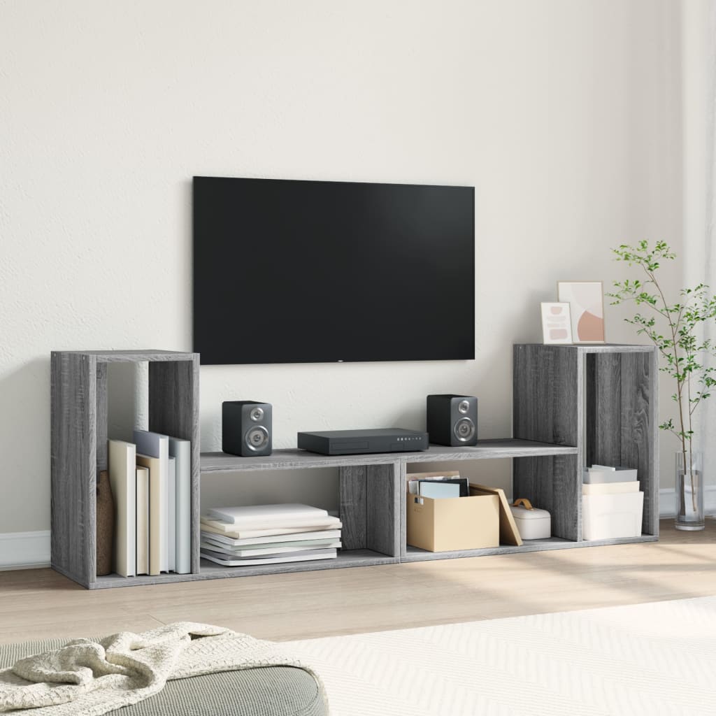 2 Piece TV Cabinet Set Grey Sonoma 75x30x50 cm Engineered Wood