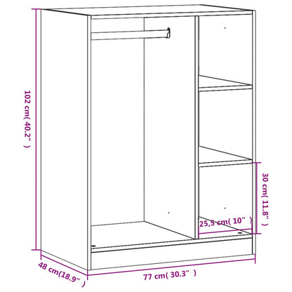 Wardrobe White 77x48x102 cm Engineered Wood