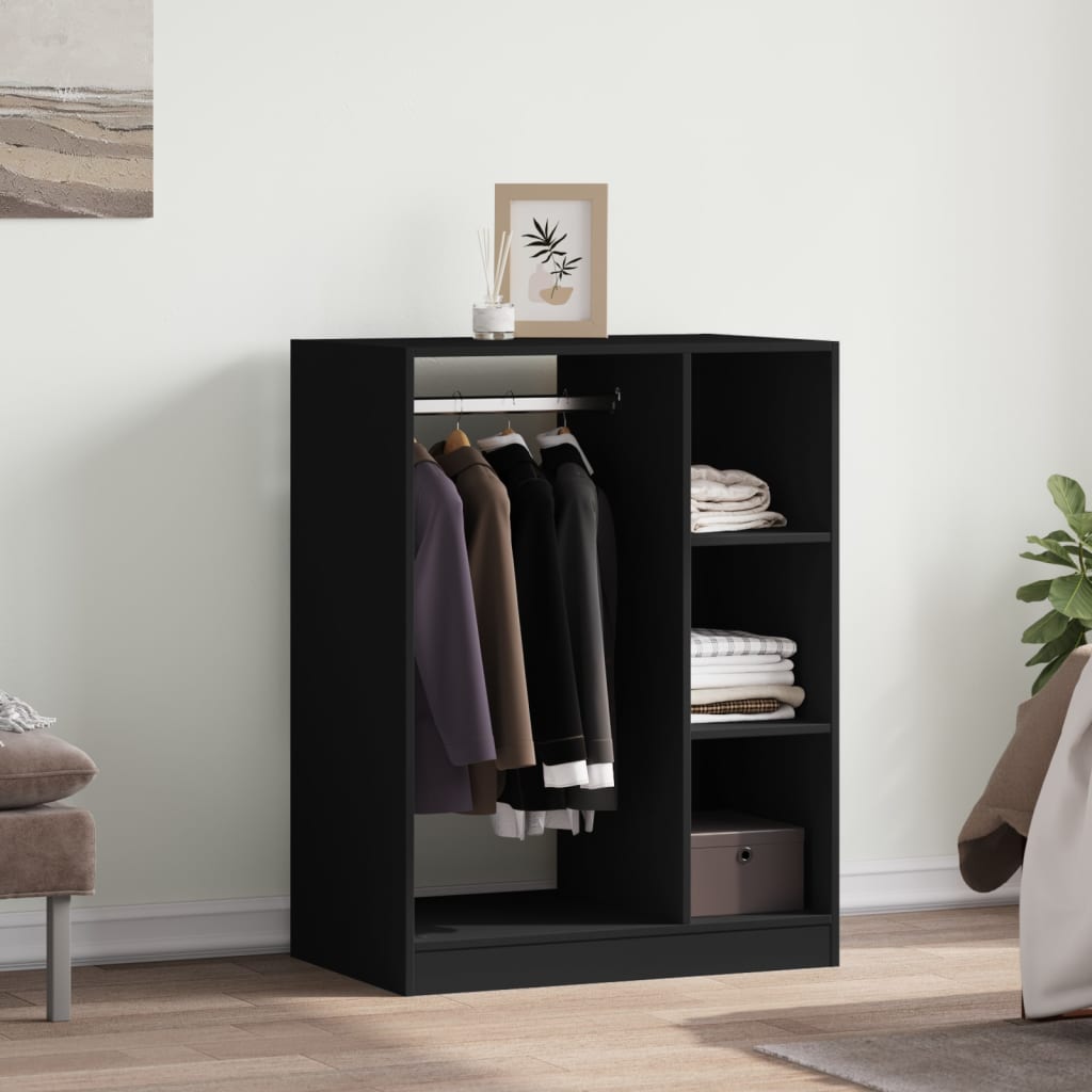 Wardrobe Black 77x48x102 cm Engineered Wood