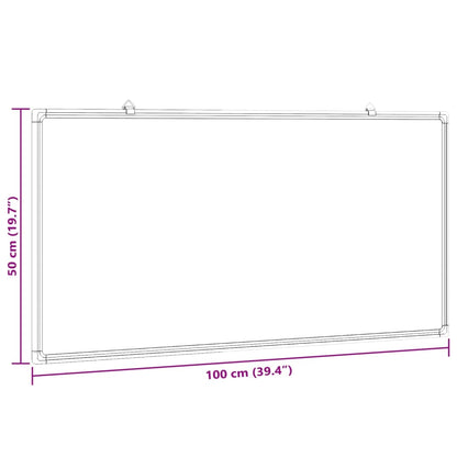Magnetic Whiteboard 100x50x1.7 cm Aluminium
