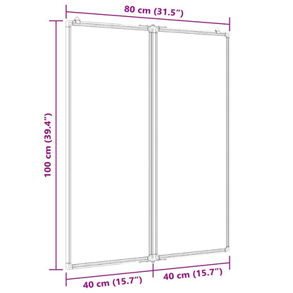 Magnetic Whiteboard Foldable 80x100x1.7 cm Aluminium