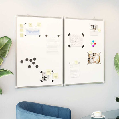 Magnetic Whiteboard Foldable 120x80x1.7 cm Aluminium