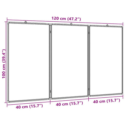 Magnetic Whiteboard Foldable 120x100x1.7 cm Aluminium