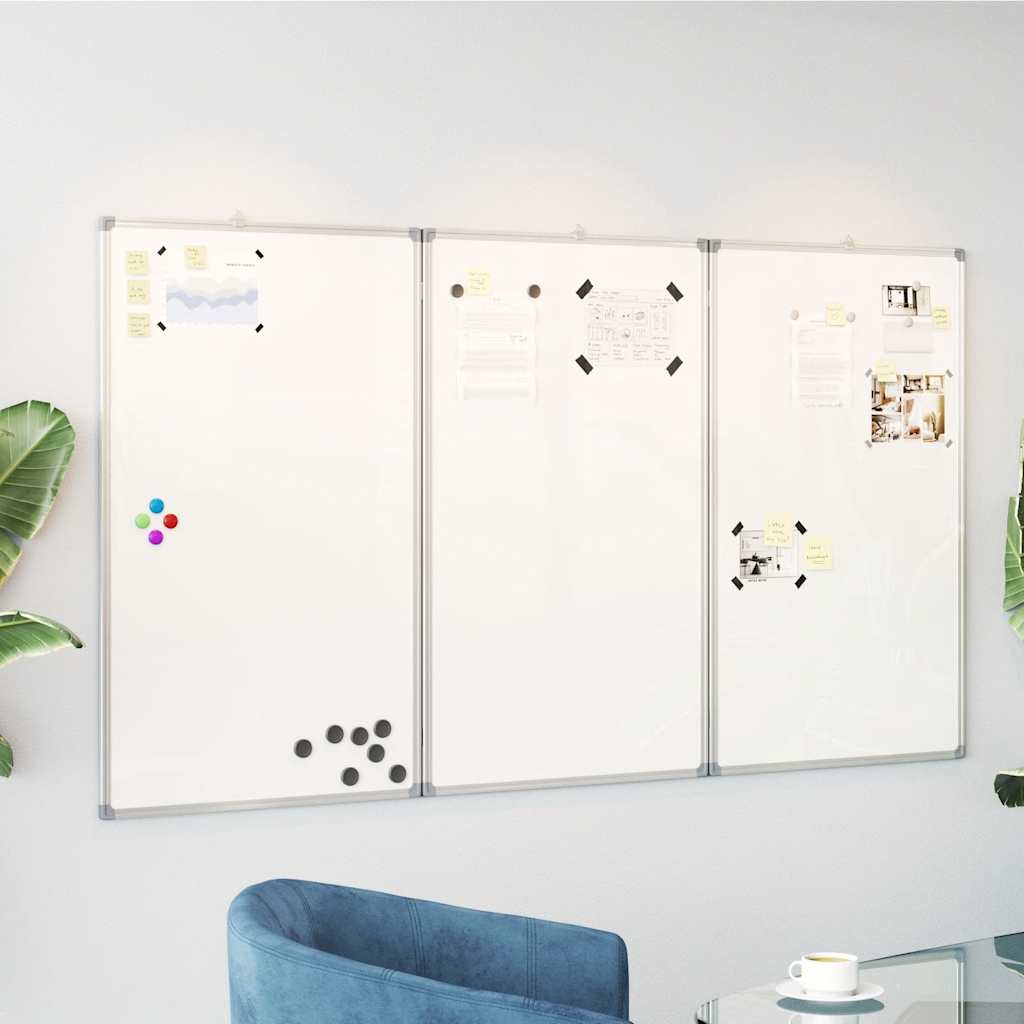 Magnetic Whiteboard Foldable 150x80x1.7 cm Aluminium