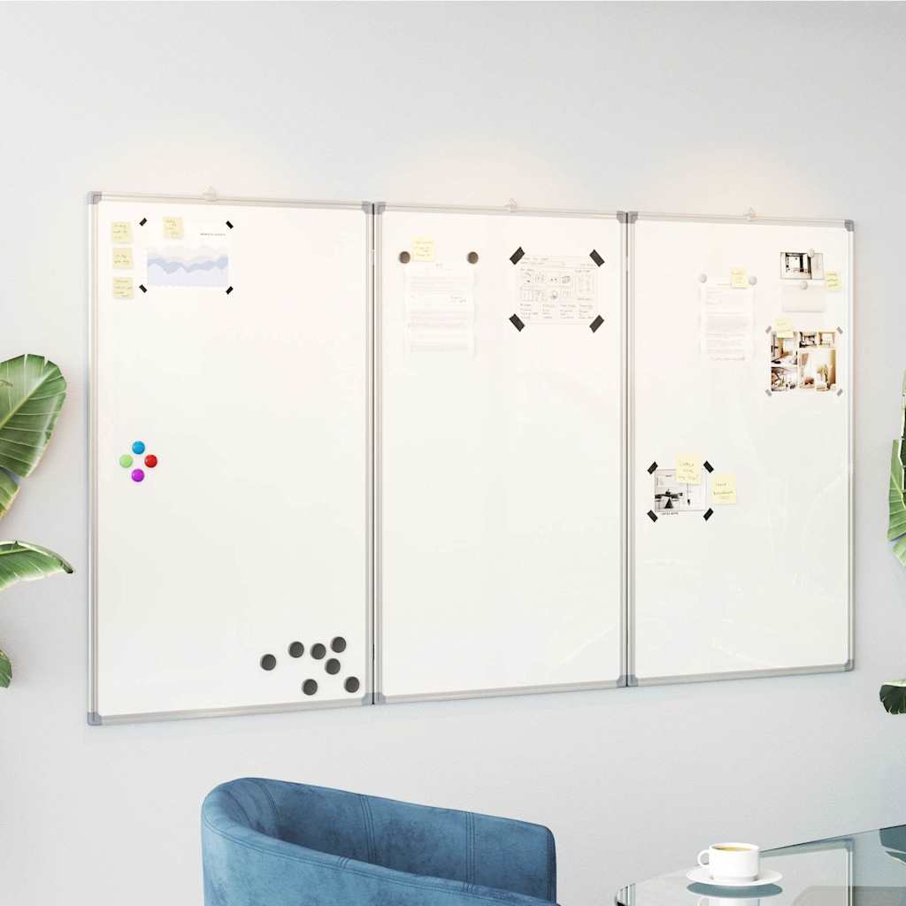 Magnetic Whiteboard Foldable 150x100x1.7 cm Aluminium