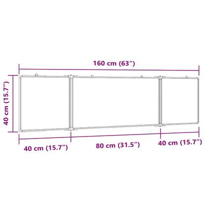 Magnetic Whiteboard Foldable 160x40x1.7 cm Aluminium