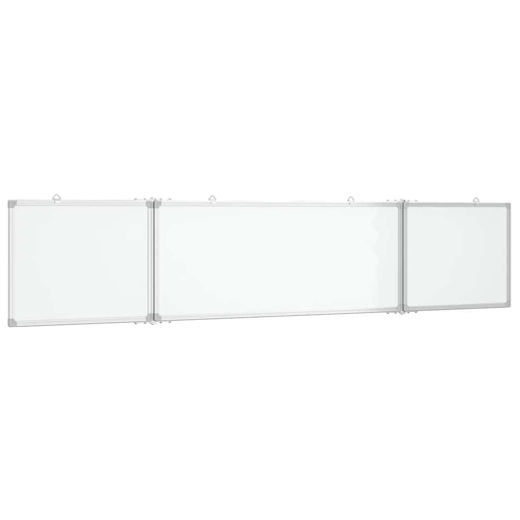 Magnetic Whiteboard Foldable 200x40x1.7 cm Aluminium