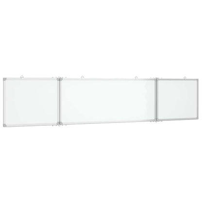 Magnetic Whiteboard Foldable 200x40x1.7 cm Aluminium