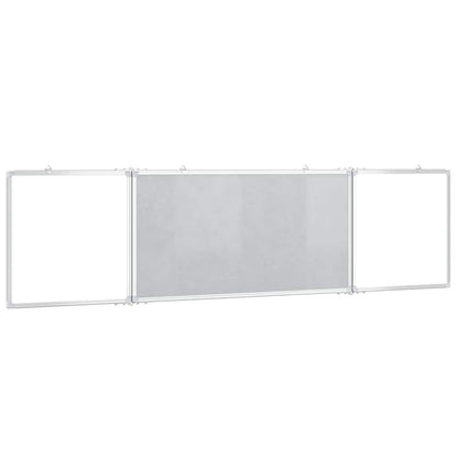 Magnetic Whiteboard Foldable 200x50x1.7 cm Aluminium