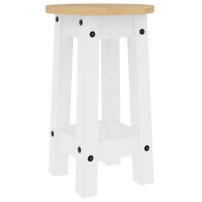 3 Piece Bar Set White Solid Wood Pine