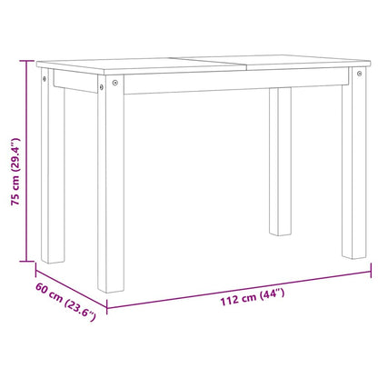 Dining Table PANAMA Grey 112x60x75 cm Solid Wood Pine