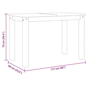 Dining Table Panama White 117x60x75 cm Solid Wood Pine