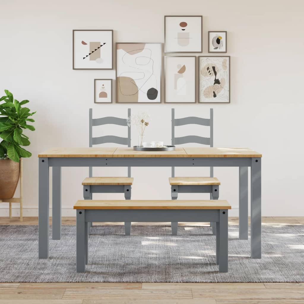 Dining Table PANAMA Grey 160x80x75 cm Solid Wood Pine