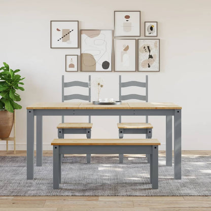 Dining Table PANAMA Grey 160x80x75 cm Solid Wood Pine
