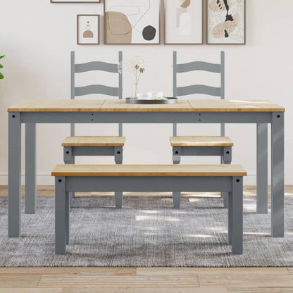 Dining Table PANAMA Grey 160x80x75 cm Solid Wood Pine