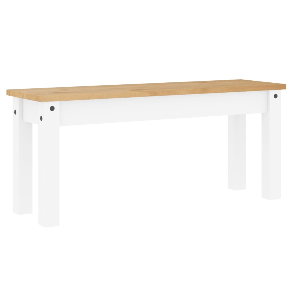 Dining Bench PANAMA White 105x30x45 cm Solid Wood Pine