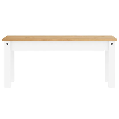 Dining Bench PANAMA White 105x30x45 cm Solid Wood Pine