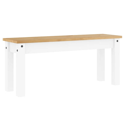 Dining Bench PANAMA White 105x30x45 cm Solid Wood Pine