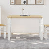 Dining Table Corona White 112x60x75 cm Solid Wood Pine
