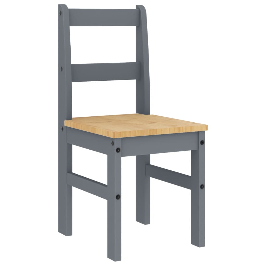 Dining Chairs 2 pcs PANAMA Grey 40x46x90 cm Solid Wood Pine