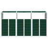 Wheelie Bin Storage for Triple Bins Green 216x81x115 cm Steel