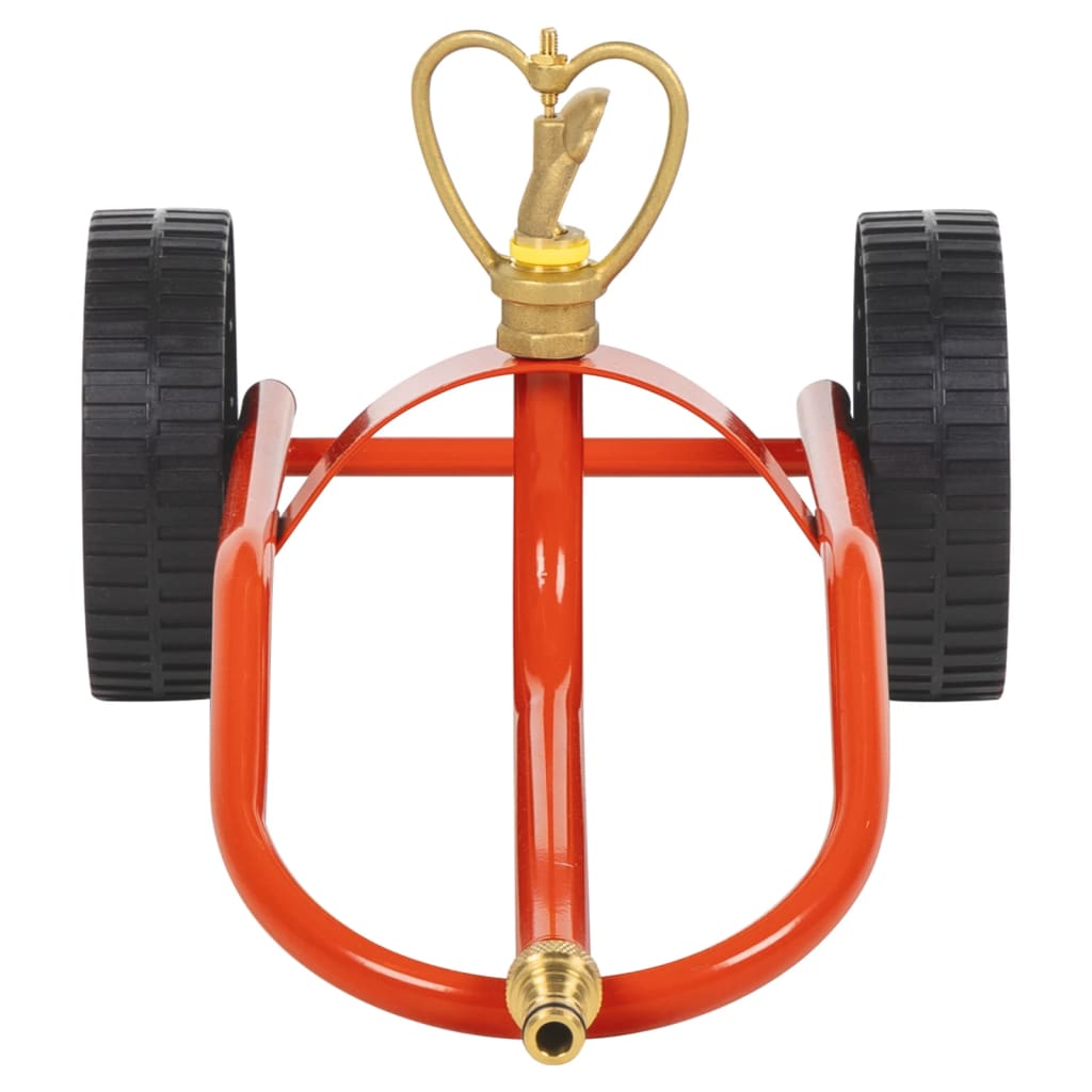 Wheeled Sprinkler Sled with Rotatable Head Red Steel